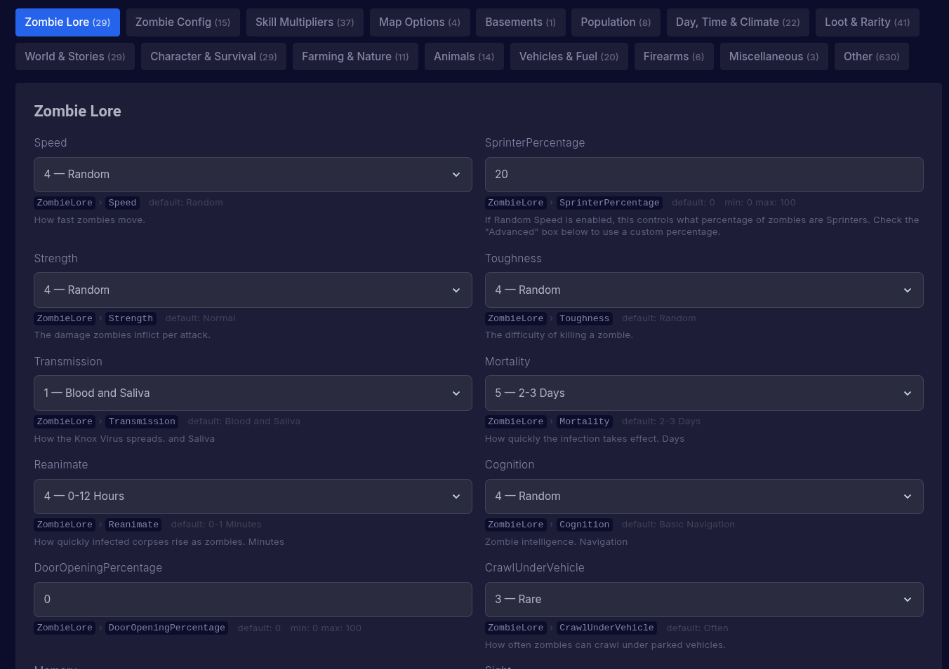 Sandbox Settings Editor